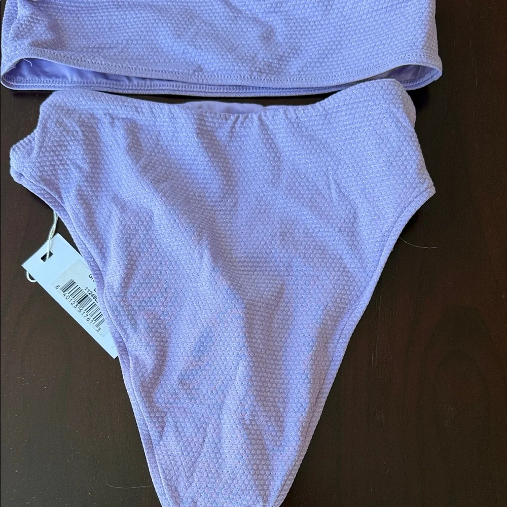 Frankie's Bikinis Lavender Textured Bikini Set